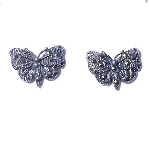 Genuine Marcasite and Sterling Silver Earrings